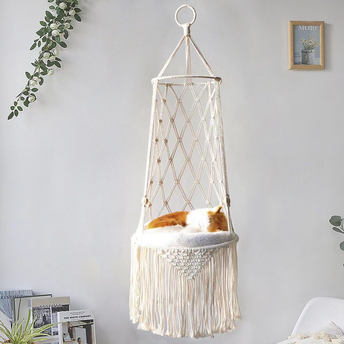 Woven Wall Basket - Winter Cat Window Perch, Cat Hammock