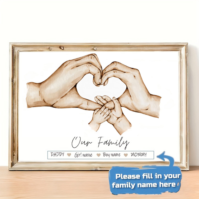 Home Decor Japandi - Personalized Custom Family Hand Poster Name