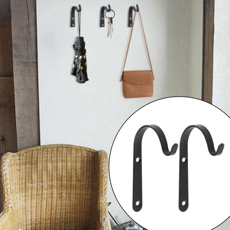 Woven Wall Basket - 4Pc Metal J Hook Vintage Wall