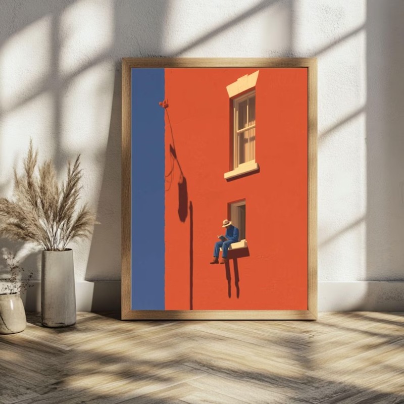 Home Decor Catalog - Vintage Minimalist Abstract Warm Sunny Figure