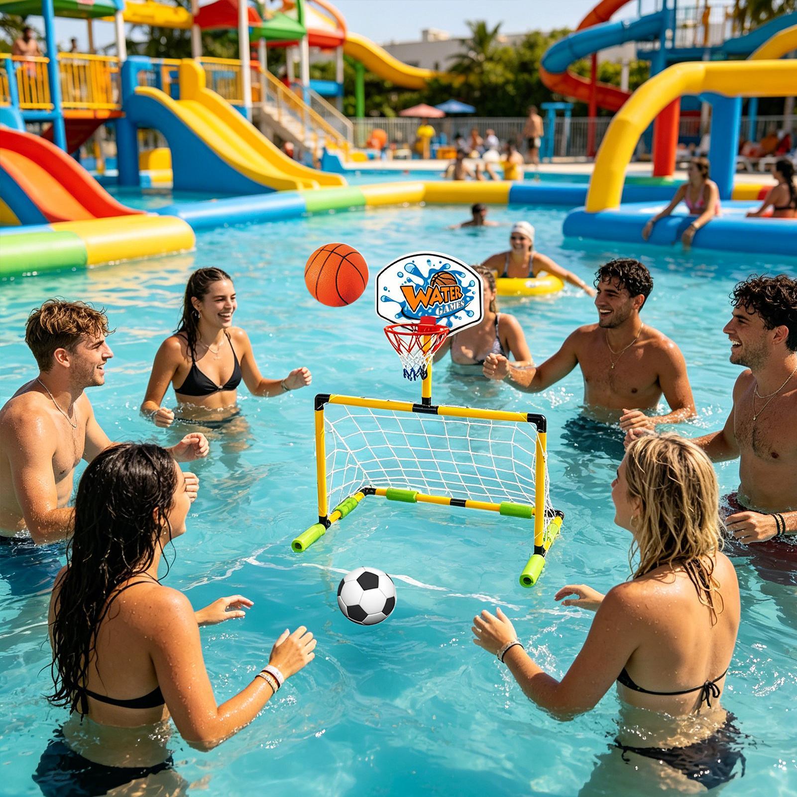 Floating Shelves - Pool Basketball Hoop 2-in-1 Soccer Goal