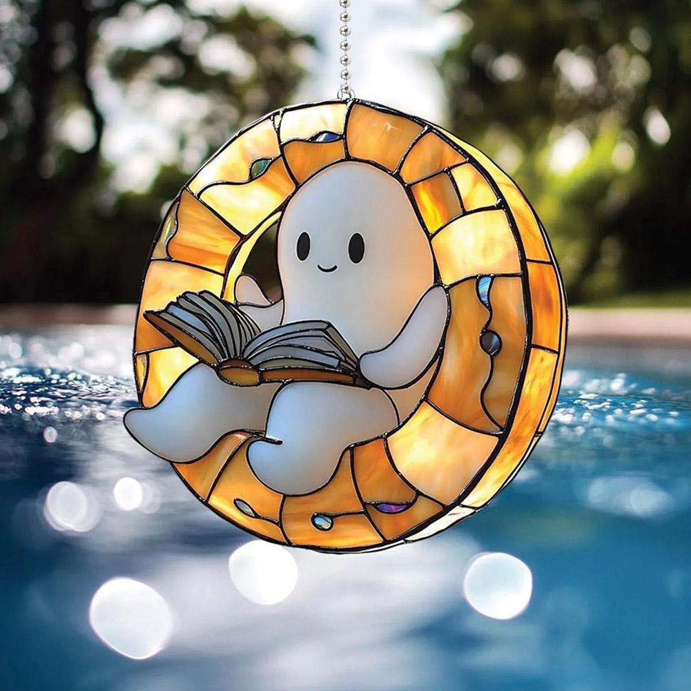 Home Decor Catalog - 2D Flat Acrylic Halloween Ghost Reading