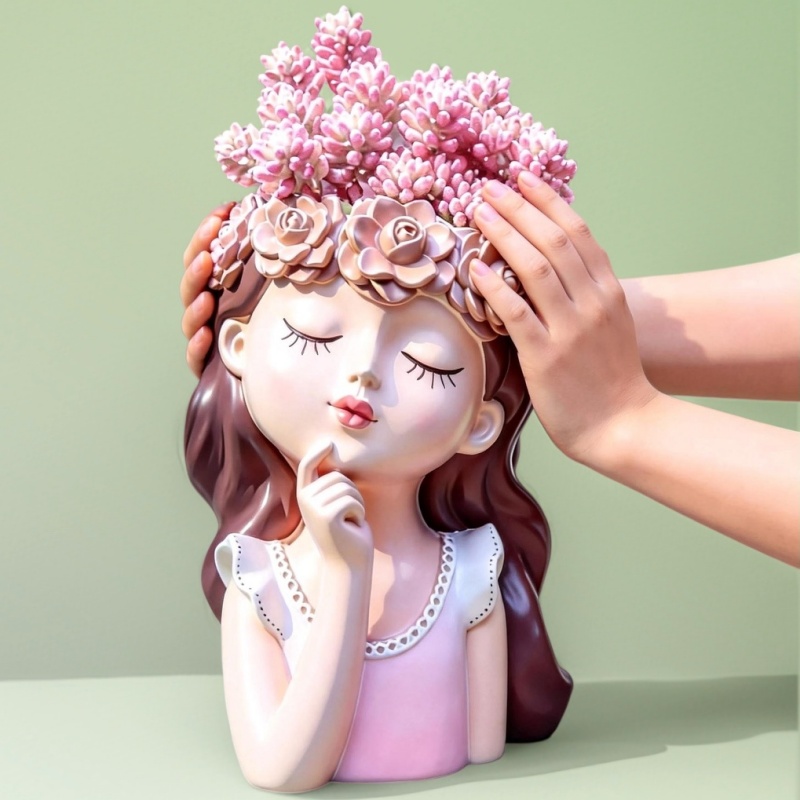 Succulent Planter Pot - Large Fairy Girl Flower Pot Silicone