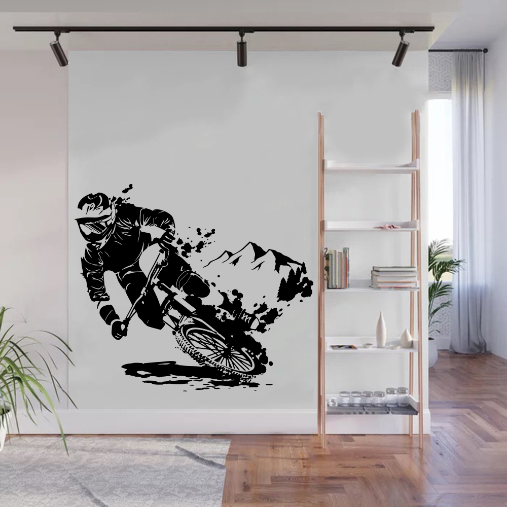 Home Decor Vinyl Flooring - Modern MTB Dirt Bike Extreme Sport