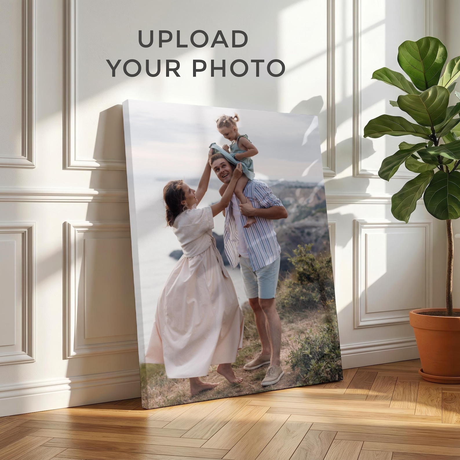 Home Decor Rustic - Personalized Photo Canvas, Custom Family Wall