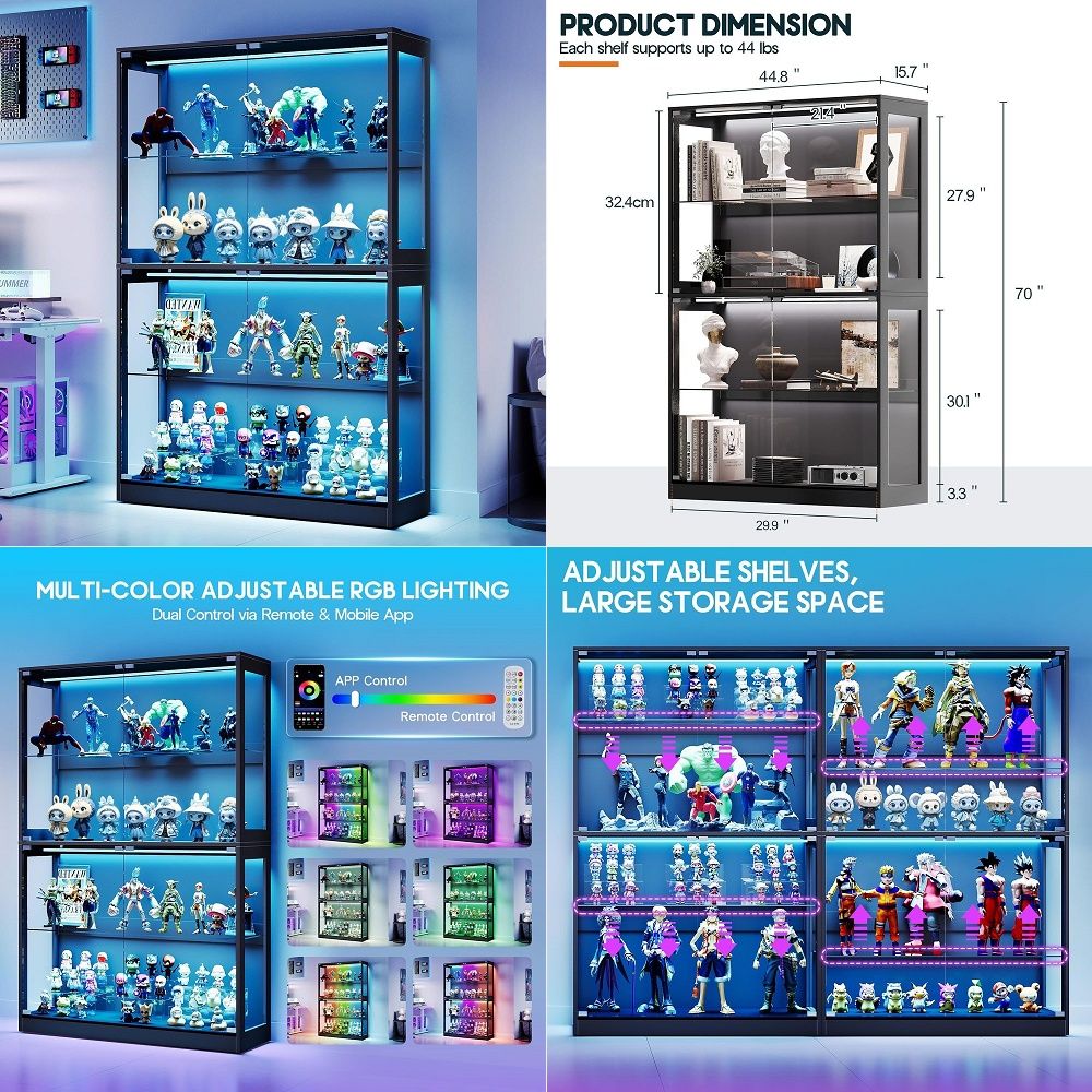 Led Strip Lights - Cabinet with LED Light Strips, Modern