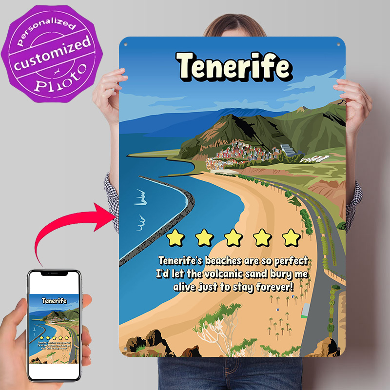 Review Home Decor - Tenerife Funny Minimal Review Travel Poster
