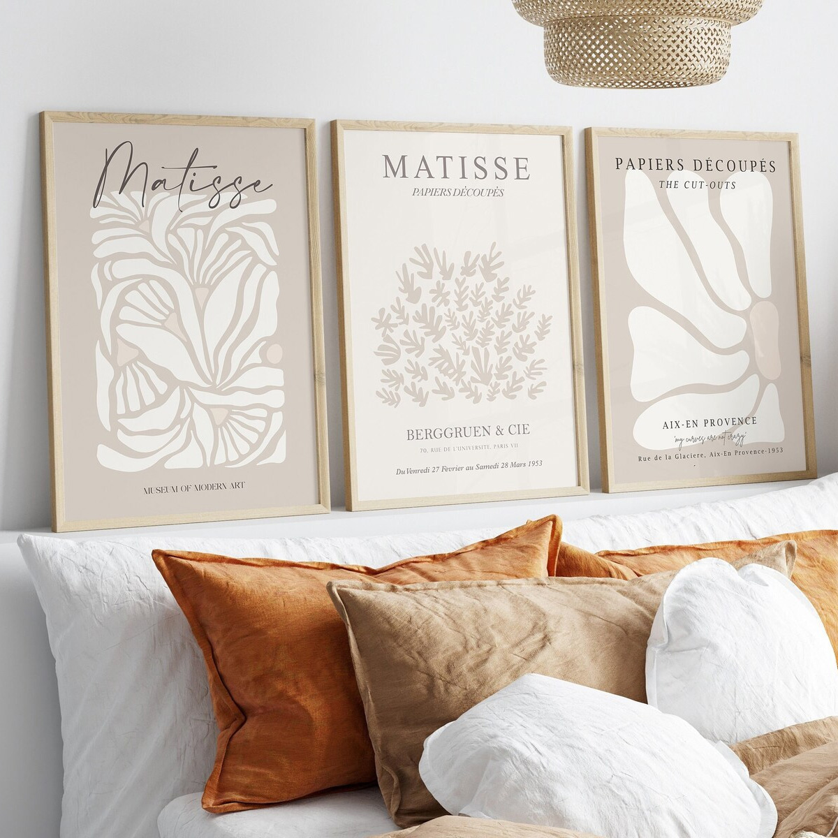 Home Decor Japandi - Set of 3 Bohemian Neutral Beige