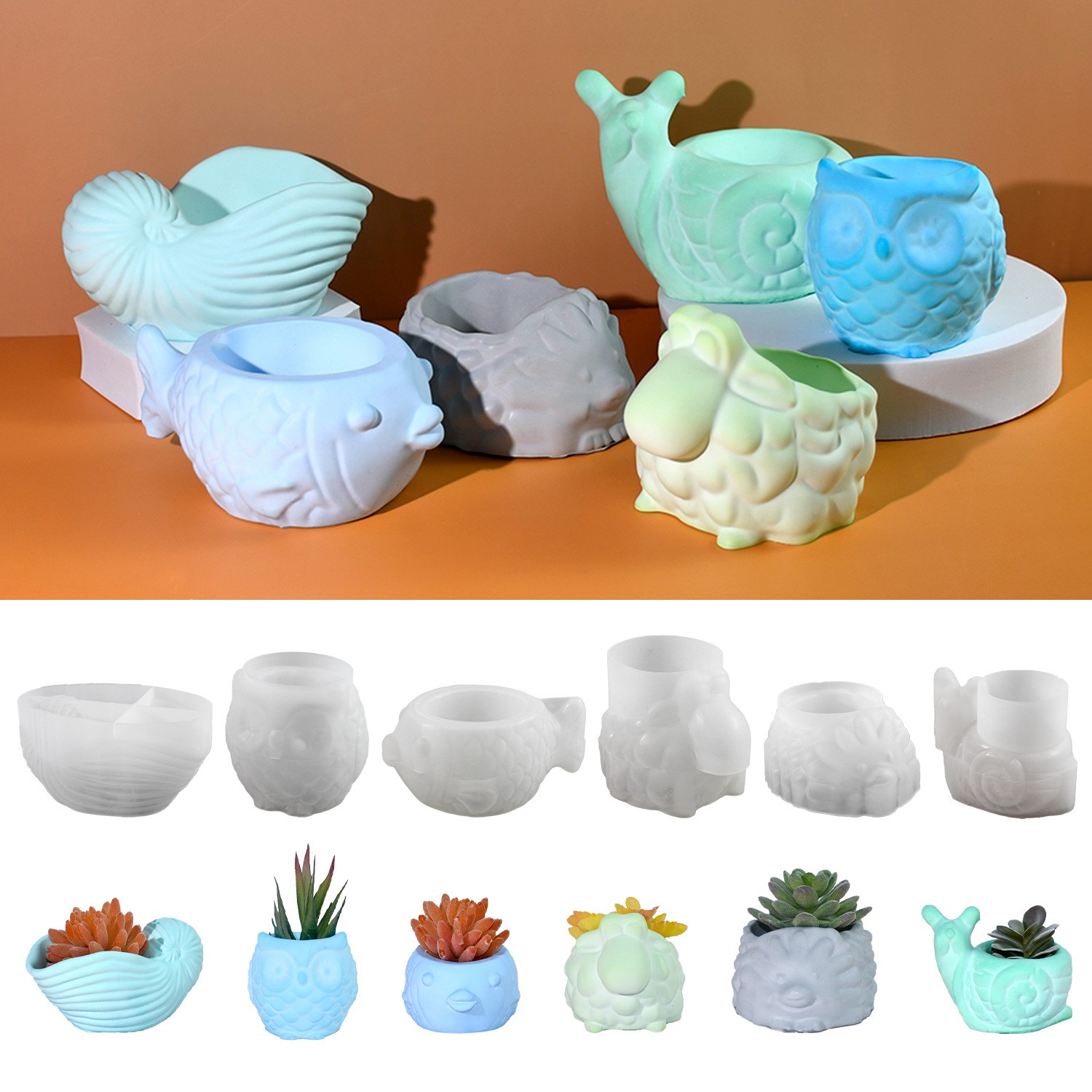 3D Animal Flower Pot Silicone  - Succulent Planter Pot ulasan dan harga