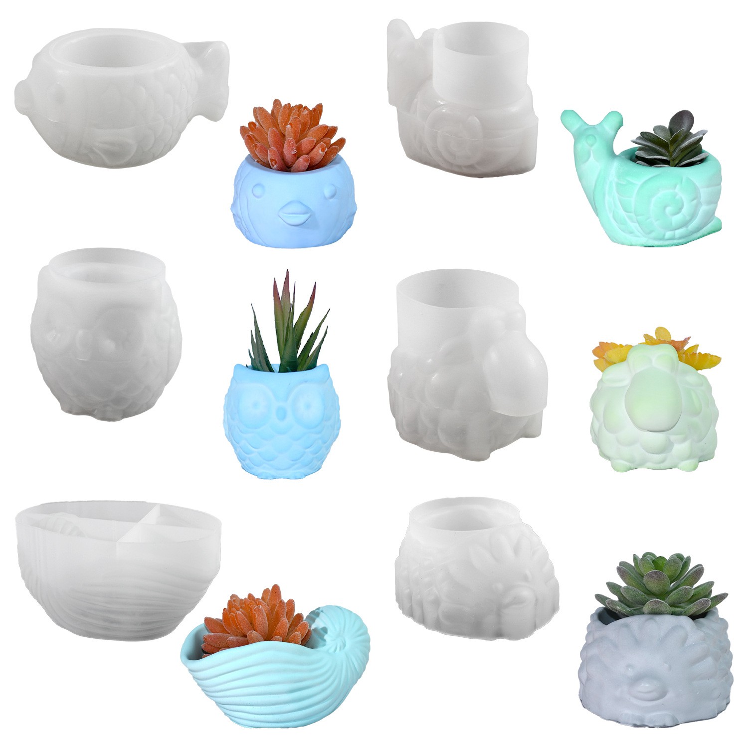 3D Animal Flower Pot Silicone  - Succulent Planter Pot ulasan dan harga