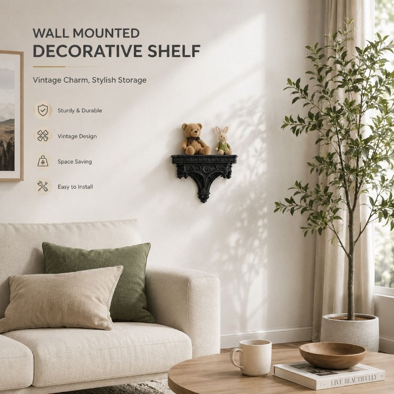 Vintage European Carved Wall M - Floating Shelves ulasan dan harga