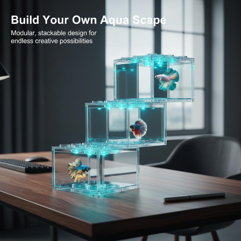 Stackable Mini Fish Tank Acryl - Home Decor Habitat ulasan dan harga