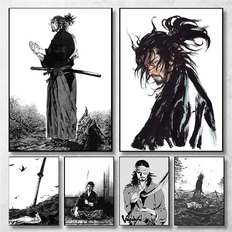 Vintage Japanese Anime Wall Ar - Home Decor Japandi ulasan dan harga