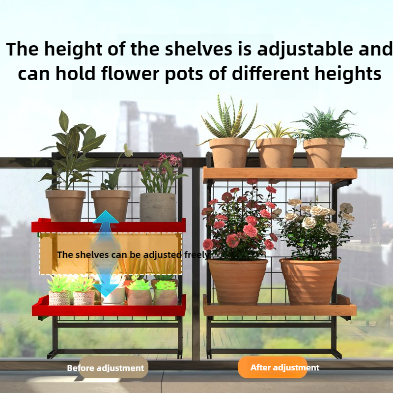 Wood Tiered Balcony Railing Pl - Succulent Planter Pot ulasan dan harga