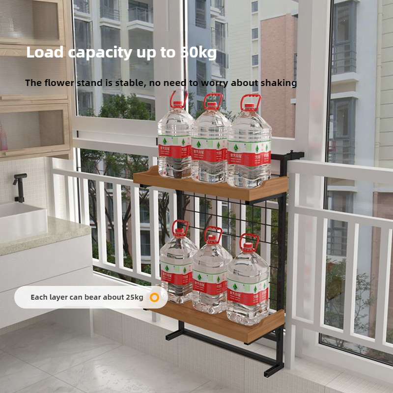 Wood Tiered Balcony Railing Pl - Succulent Planter Pot ulasan dan harga