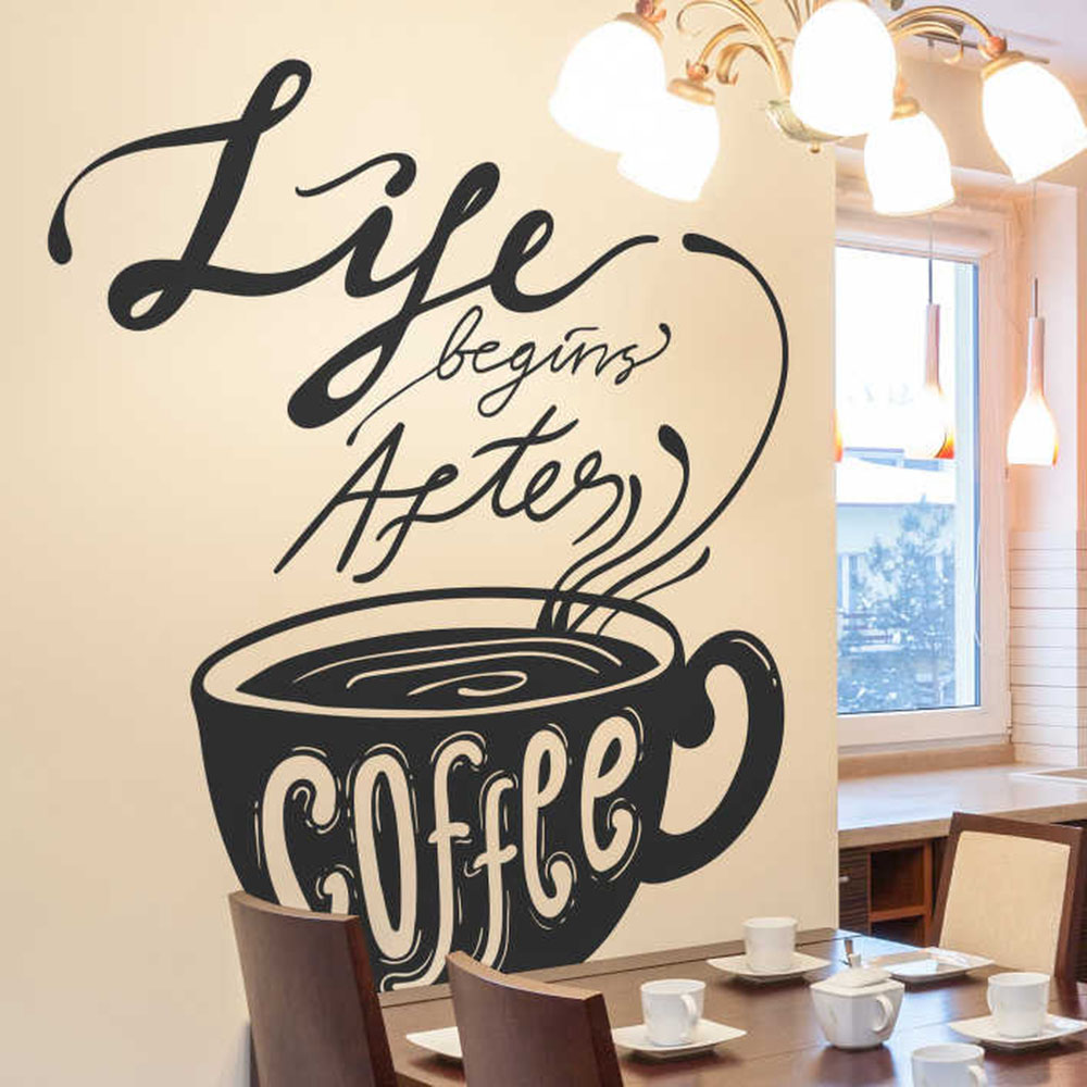 Life Begins After Coffee Mugs  - Home Decor Vinyl Flooring ulasan dan harga