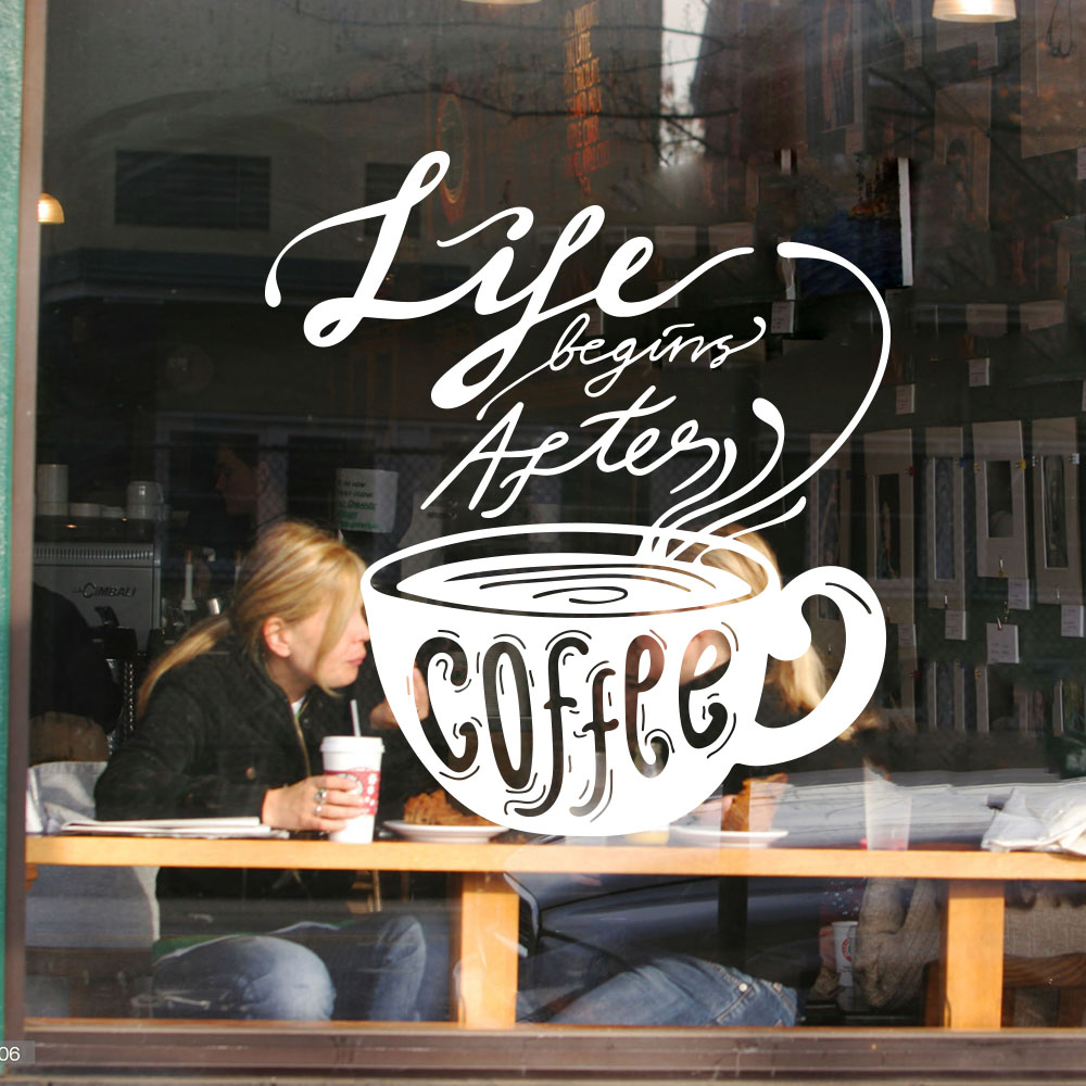 Life Begins After Coffee Mugs  - Home Decor Vinyl Flooring ulasan dan harga
