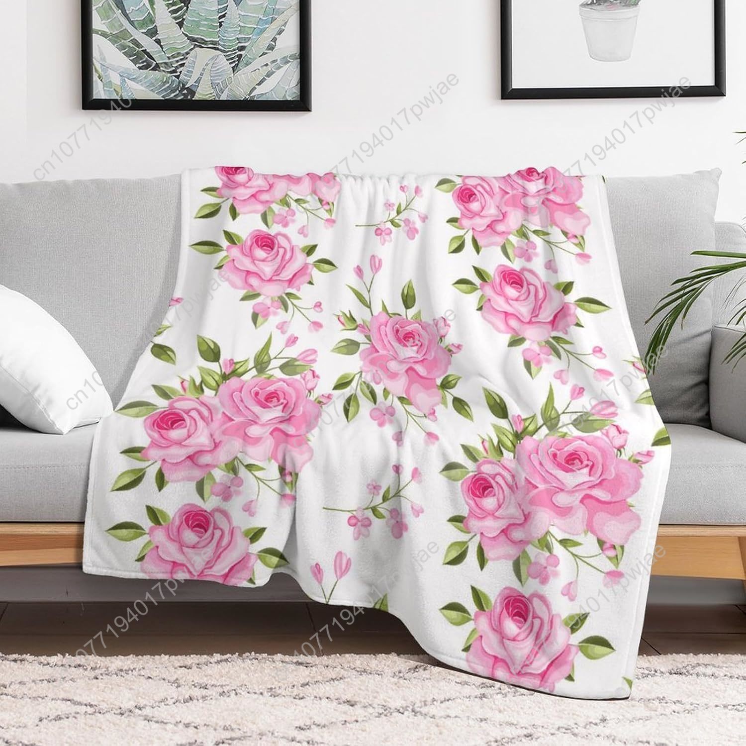 Pink Flower Throw Blanket Flor - Home Decor Luxury ulasan dan harga