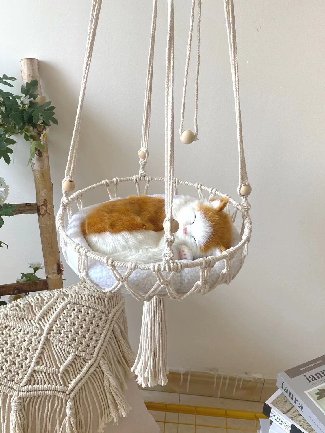 Handmade Cat Hammock Nest Hang - Woven Wall Basket ulasan dan harga
