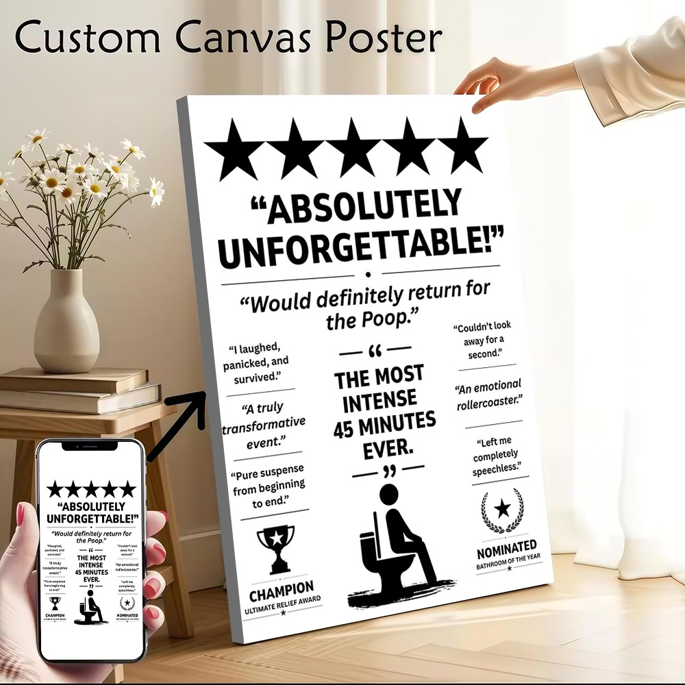 Funny Bathroom Review Printed  - Review Home Decor ulasan dan harga