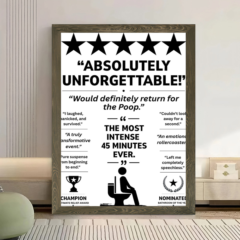 Funny Bathroom Review Printed  - Review Home Decor ulasan dan harga