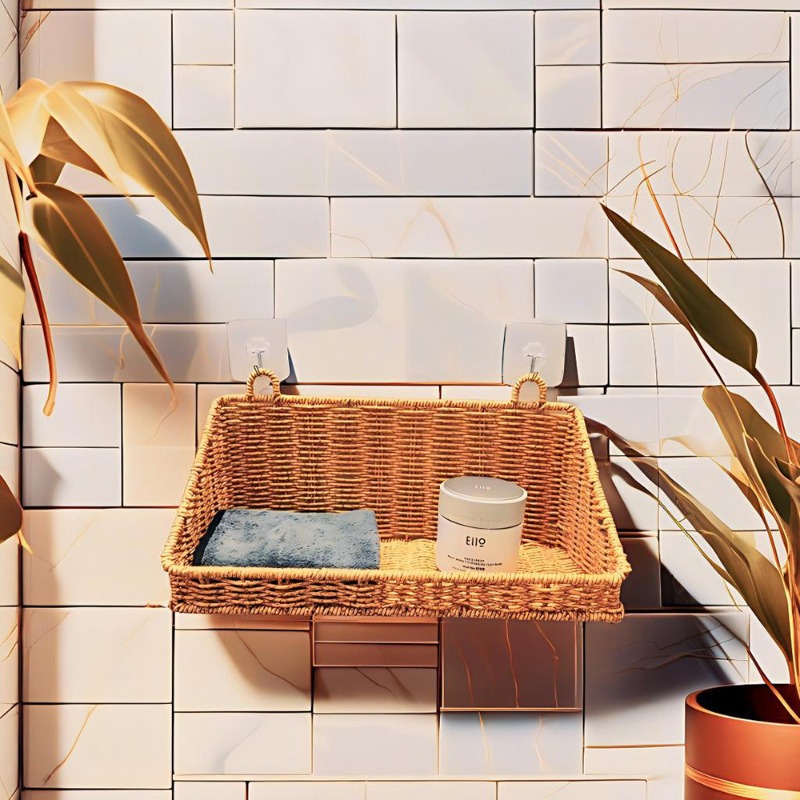 Woven Rattan Hanging Storage B - Woven Wall Basket ulasan dan harga