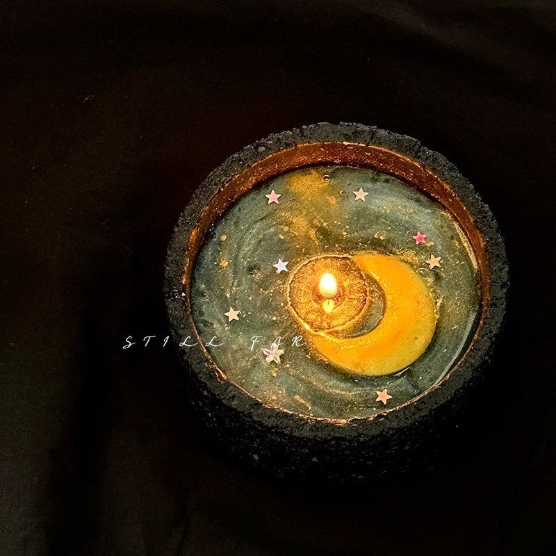 Melting Moon Scented Candle Ha - Home Decor Aesthetic ulasan dan harga