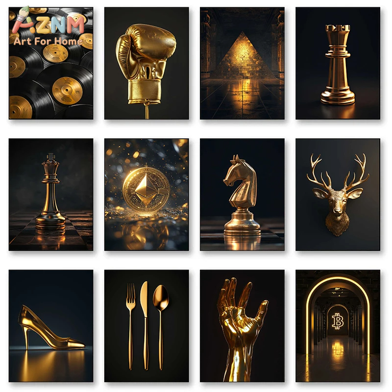 AZNM Luxury Gold Themed Framel - Home Decor Luxury ulasan dan harga