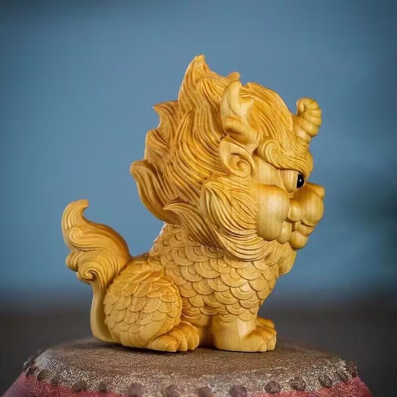 Wooden -Auspicious Kirin Small - Home Decor On Sale ulasan dan harga