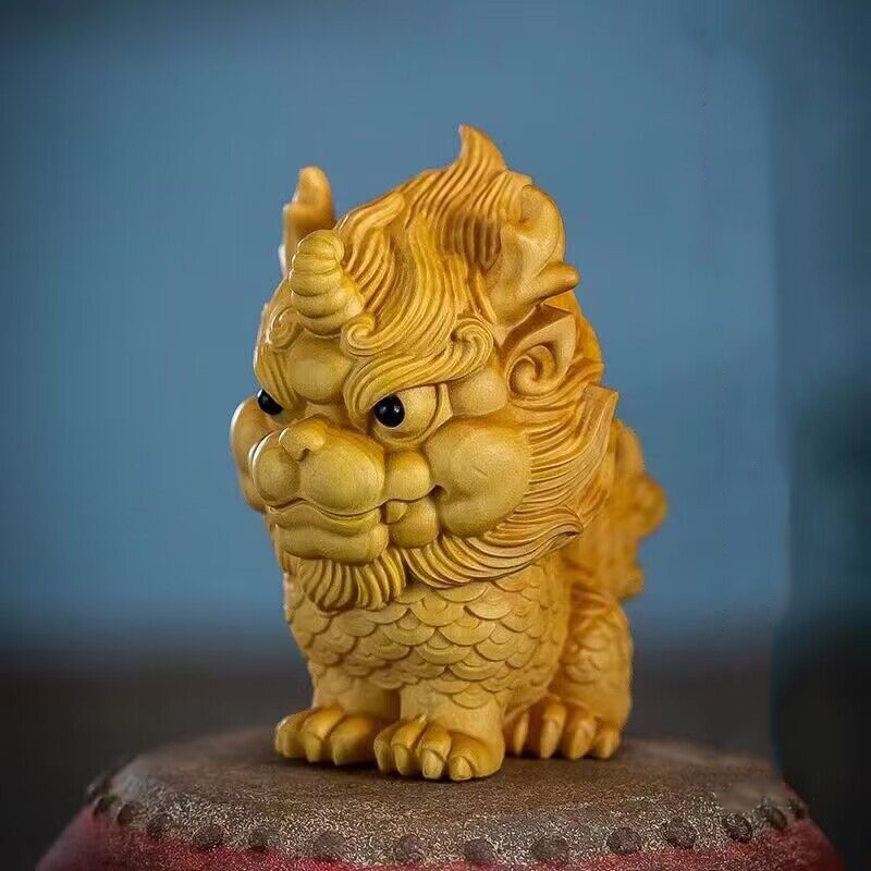 Wooden -Auspicious Kirin Small - Home Decor On Sale ulasan dan harga