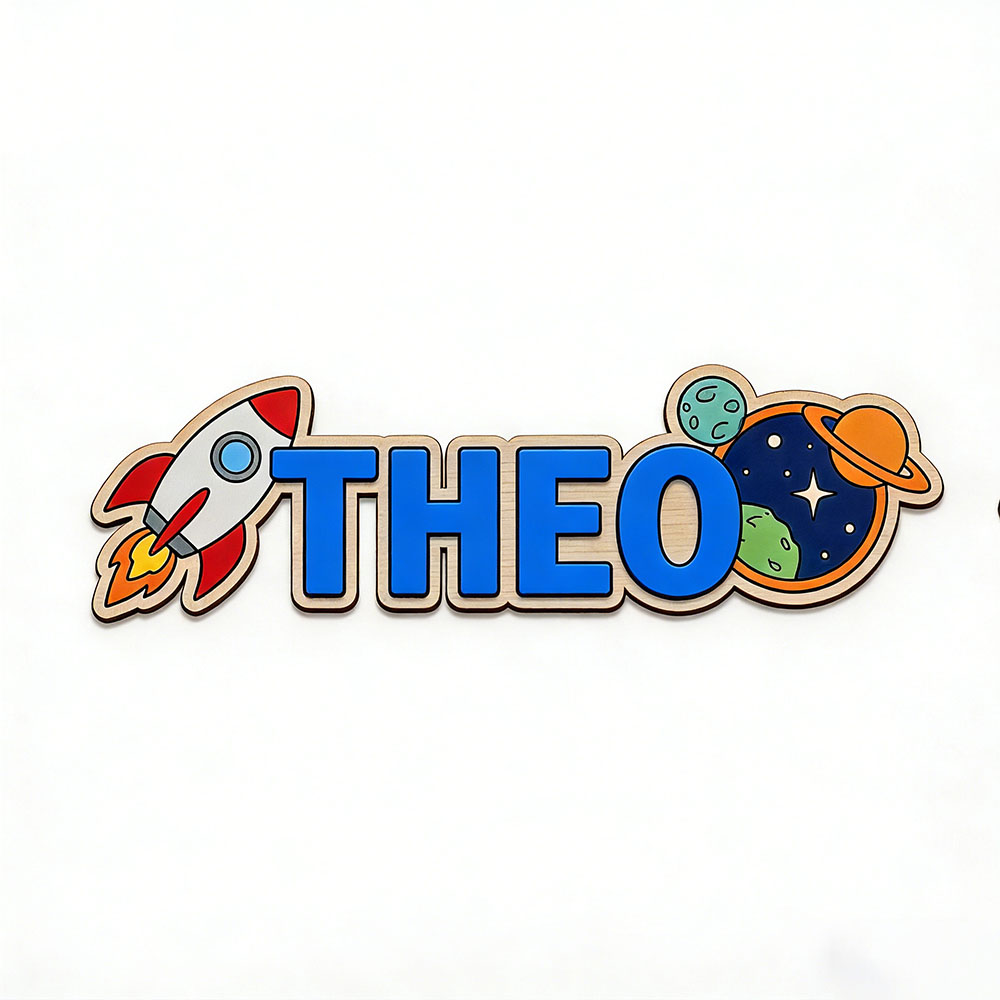 Personalized Space Rocket Name - Home Decor Rustic ulasan dan harga