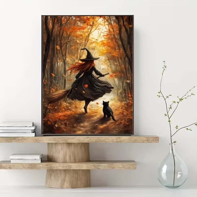 Retro Alloween Autumn Witch On - Home Decor Aesthetic ulasan dan harga