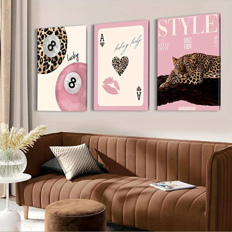 3pcs Leopard Cheetah Canvas Wa - Home Decor Trends ulasan dan harga