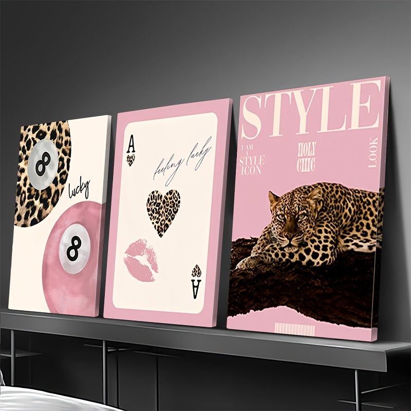3pcs Leopard Cheetah Canvas Wa - Home Decor Trends ulasan dan harga