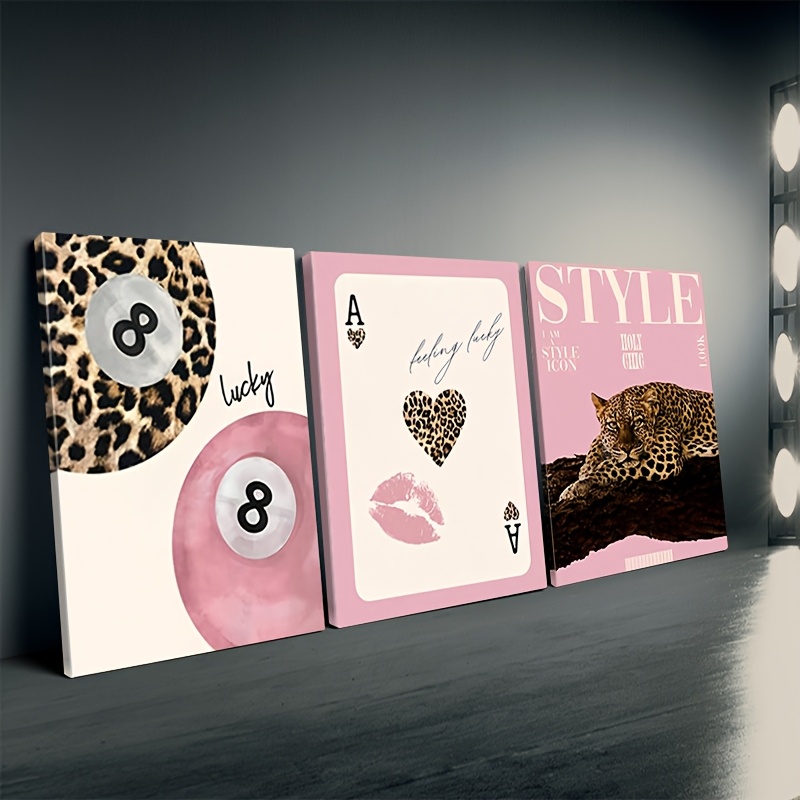 3pcs Leopard Cheetah Canvas Wa - Home Decor Trends ulasan dan harga