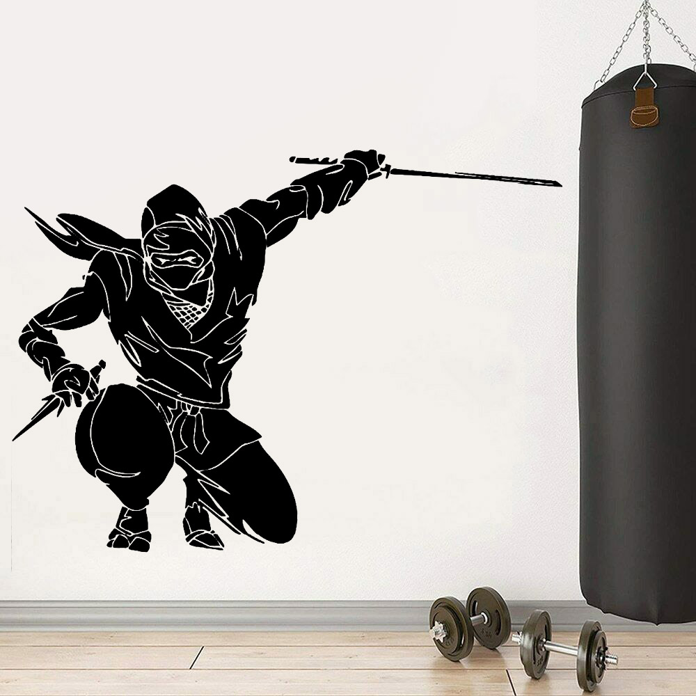Ninja Wall Decal Japanese Warr - Home Decor Vinyl Flooring ulasan dan harga