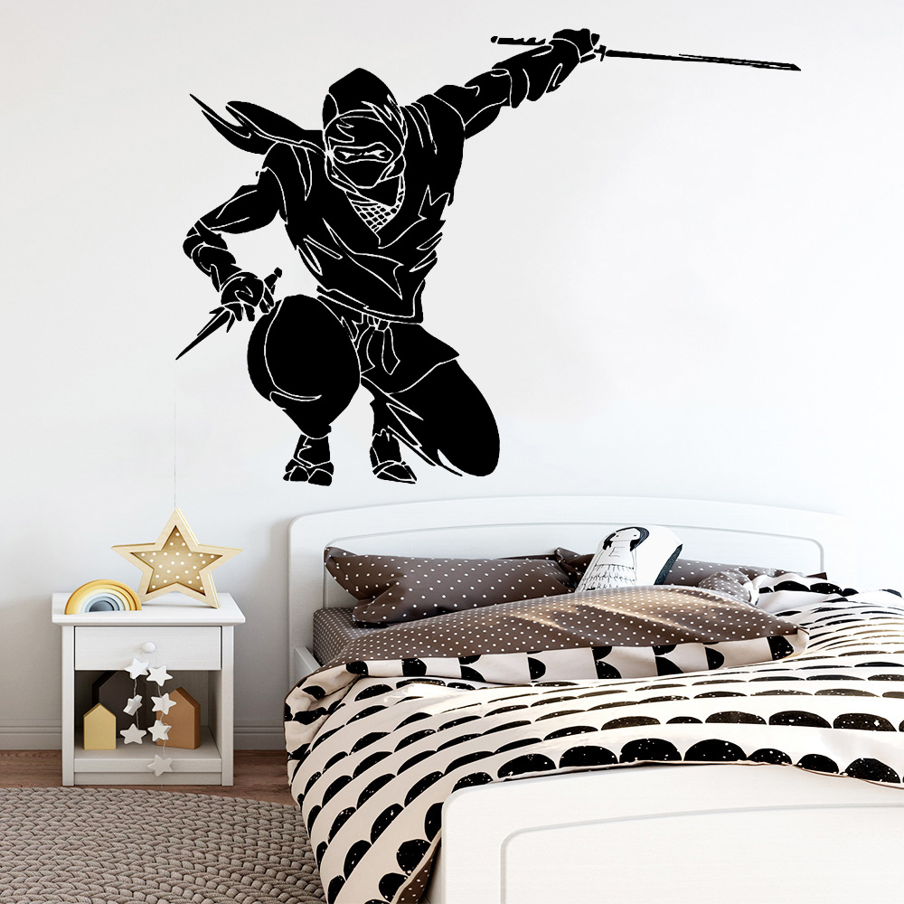 Ninja Wall Decal Japanese Warr - Home Decor Vinyl Flooring ulasan dan harga