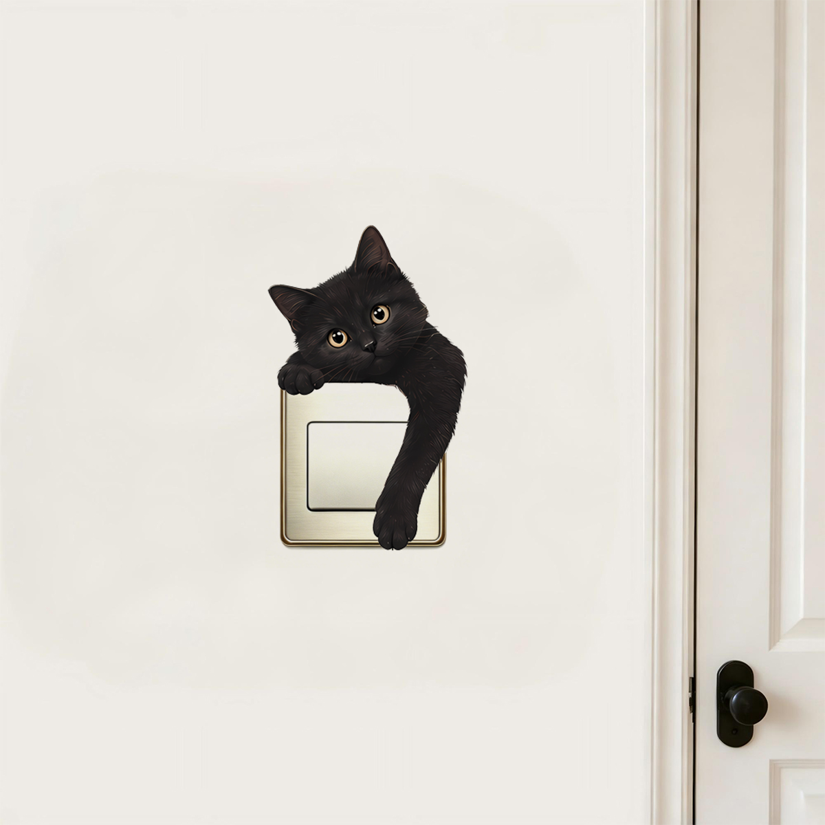 Cute Black Cat Light Switch Wa - Home Decor Outlet ulasan dan harga