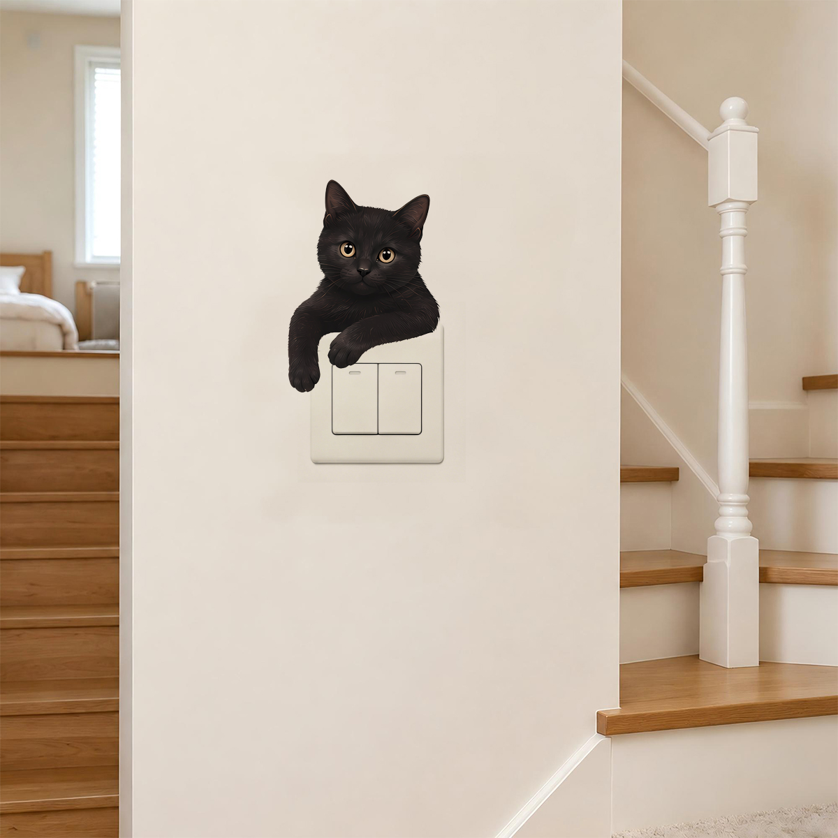 Cute Black Cat Light Switch Wa - Home Decor Outlet ulasan dan harga