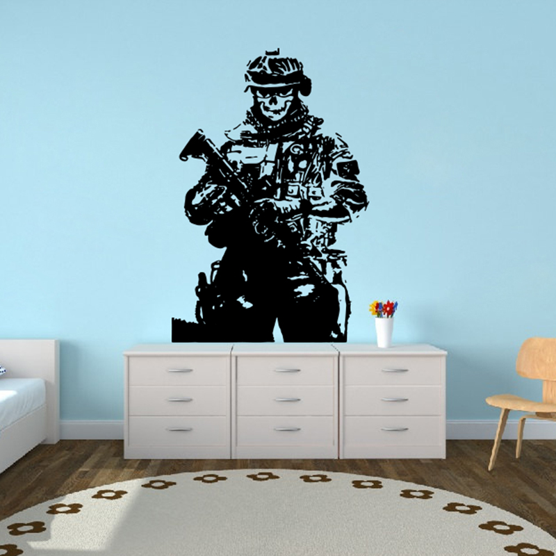 Solider Sniper Skull War Wall  - Home Decor Vinyl Flooring ulasan dan harga