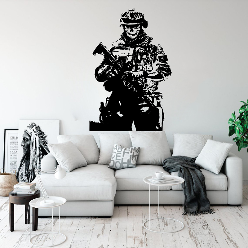 Solider Sniper Skull War Wall  - Home Decor Vinyl Flooring ulasan dan harga