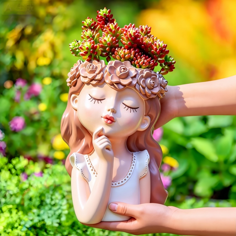 Large Fairy Girl Flower Pot Si - Succulent Planter Pot ulasan dan harga