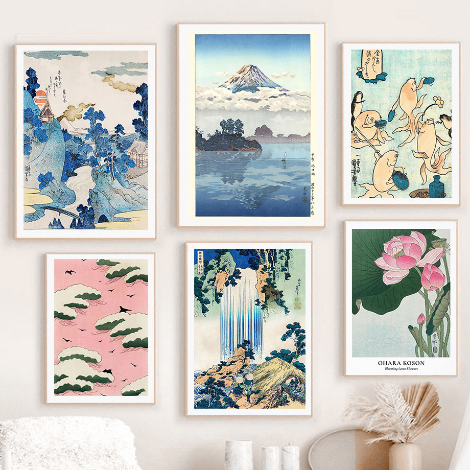 Hokusai Ohara Koson Japanese A - Home Decor Japandi ulasan dan harga