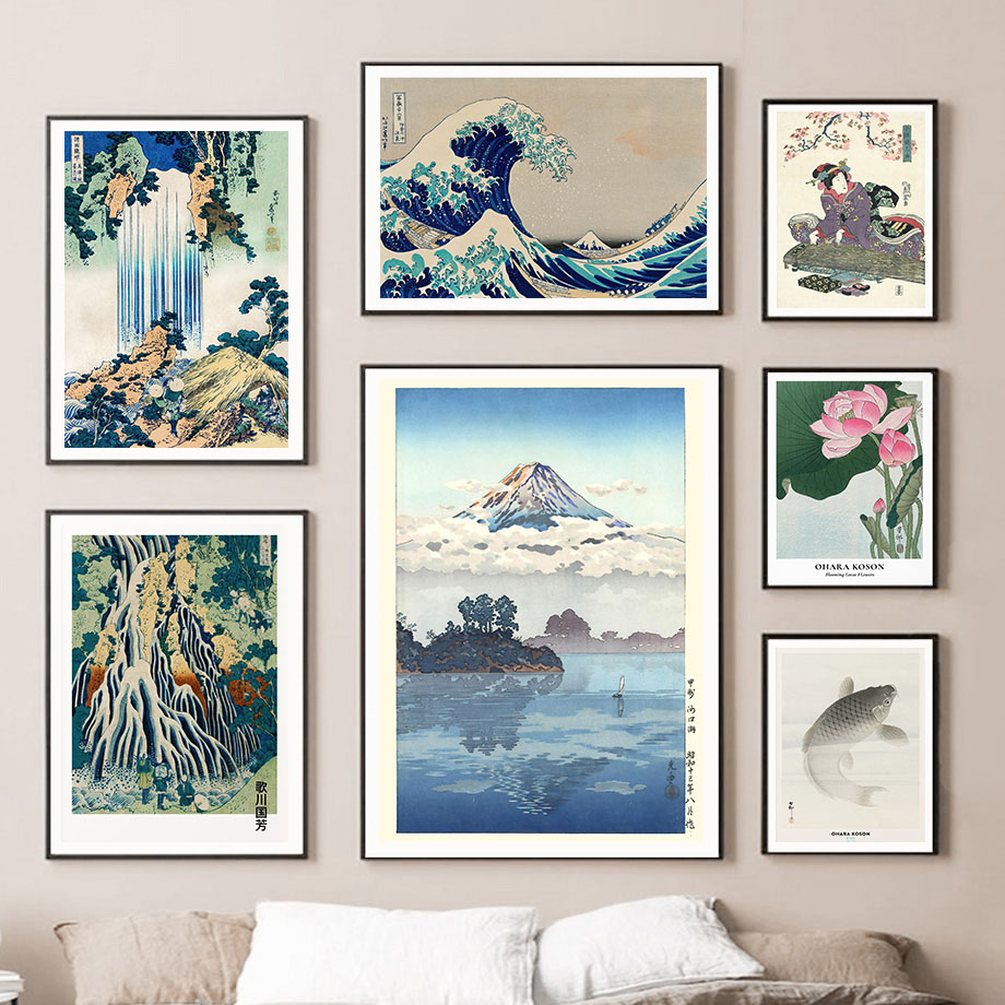 Hokusai Ohara Koson Japanese A - Home Decor Japandi ulasan dan harga