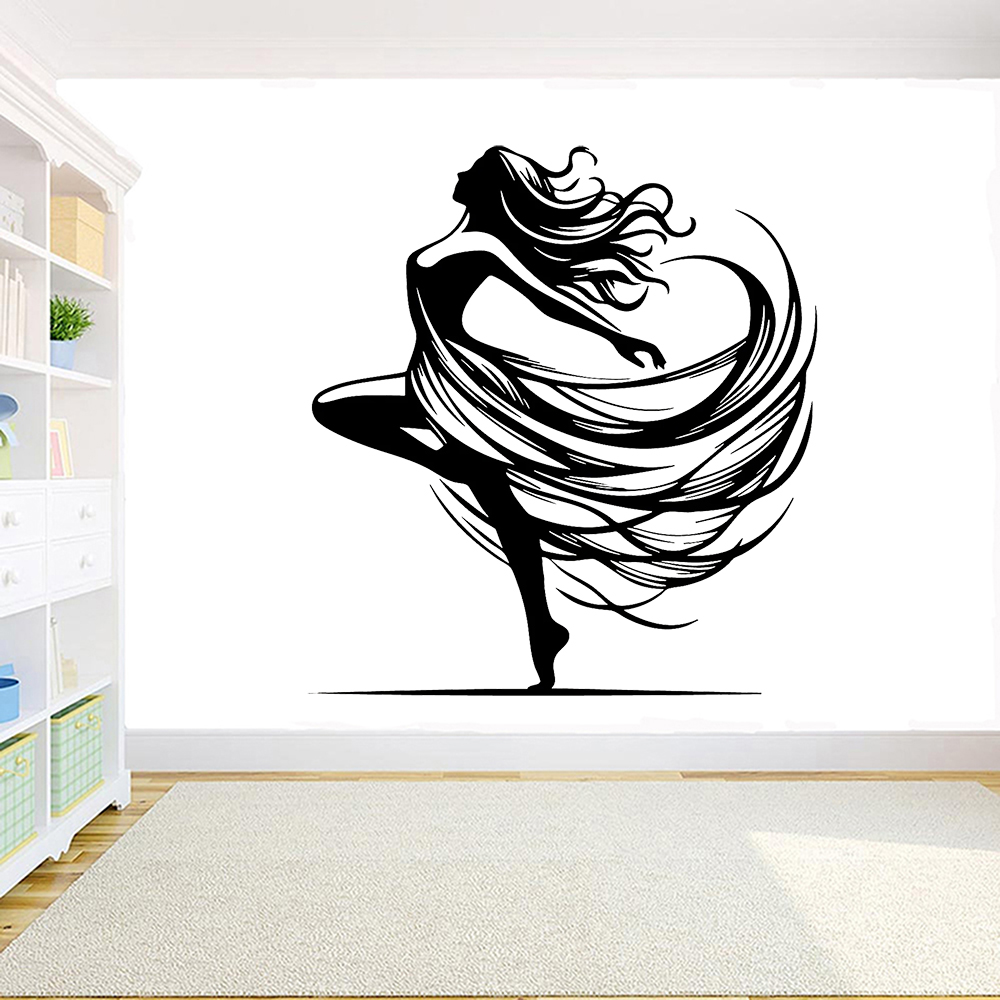 Dancing Woman Wall Decal Dance - Home Decor Vinyl Flooring ulasan dan harga