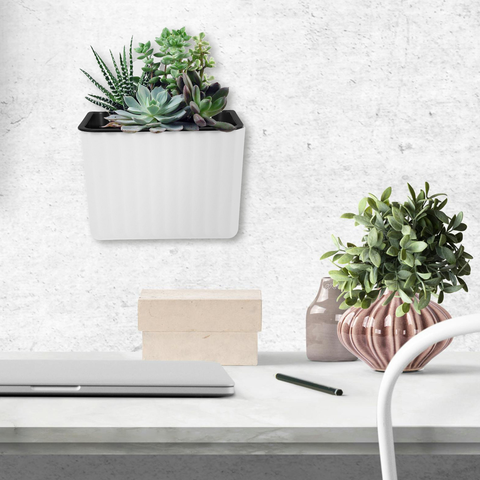 2Pcs Wall Mount Flower Pots Se - Succulent Planter Pot ulasan dan harga