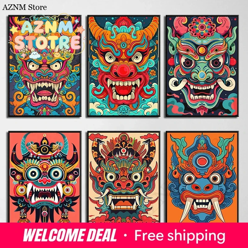Japanese Demon Oni Samurai Yok - Home Decor Japandi ulasan dan harga