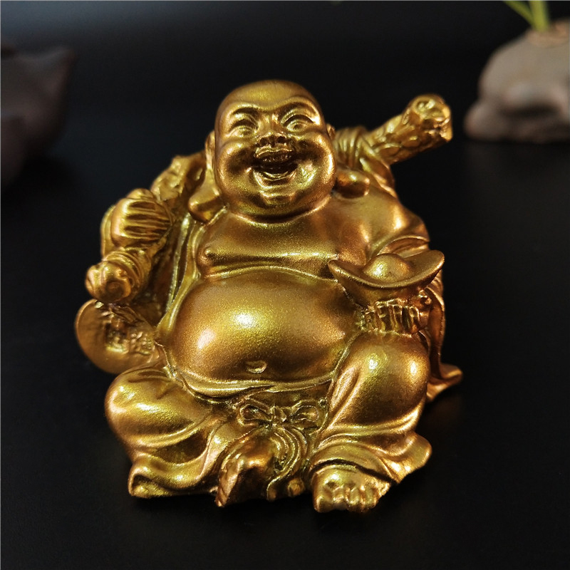 Golden Laughing Buddha Statue  - Home Decor On Sale ulasan dan harga