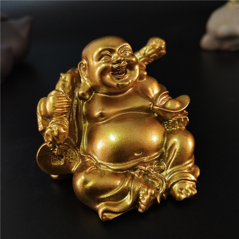 Golden Laughing Buddha Statue  - Home Decor On Sale ulasan dan harga