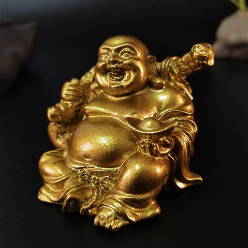 Golden Laughing Buddha Statue  - Home Decor On Sale ulasan dan harga